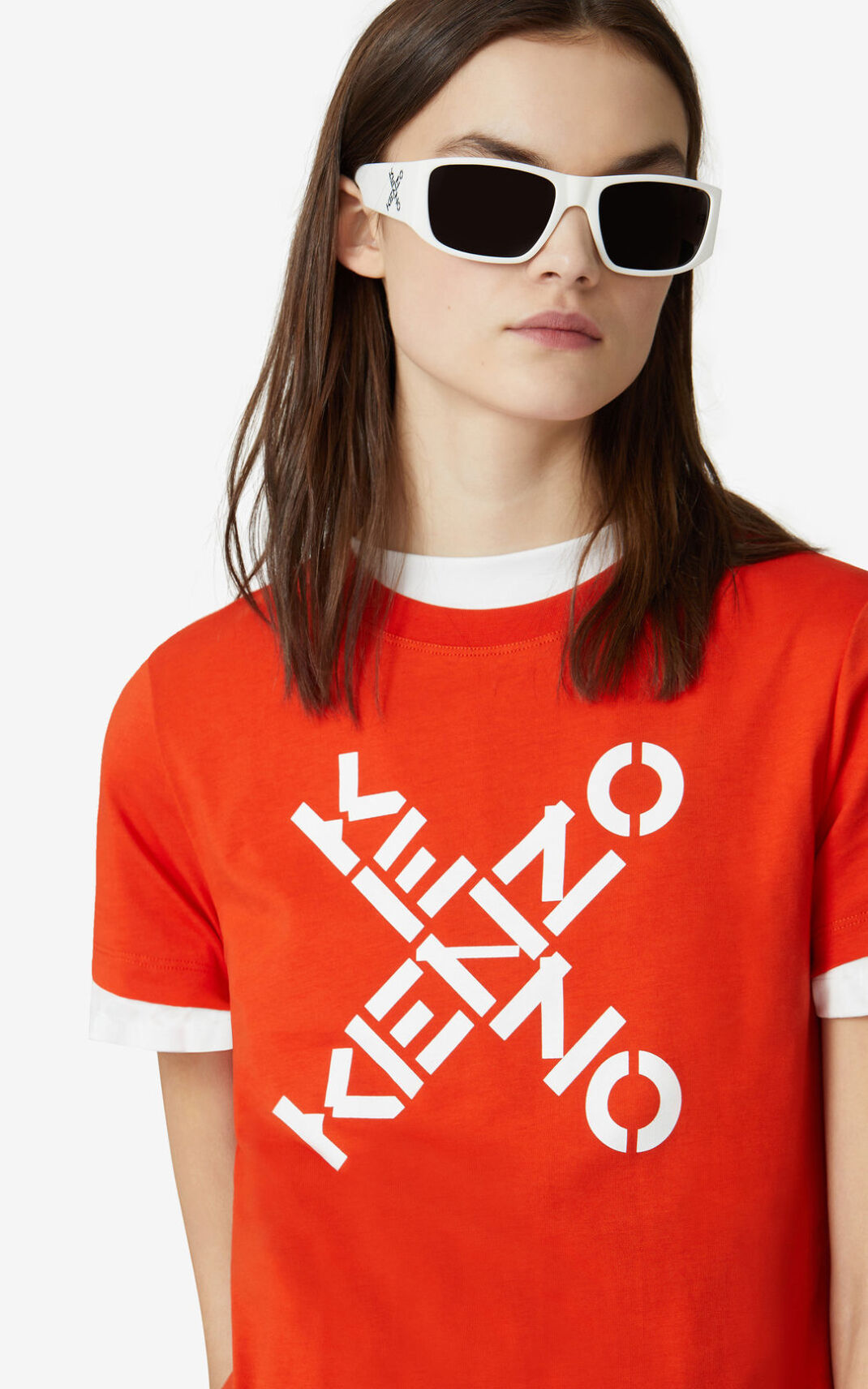 Camiseta Kenzo Sport Big X Feminino - Laranja Escuro | 740LTWGKP